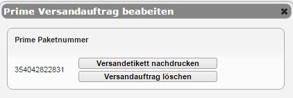 Prime Versandauftrag bearbeiten