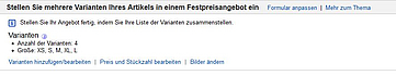 Varianten bei eBay 1