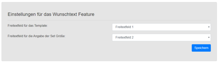 Wunschtext Settings