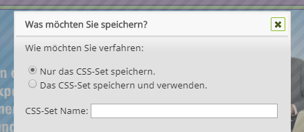 CSS-Sets speichern