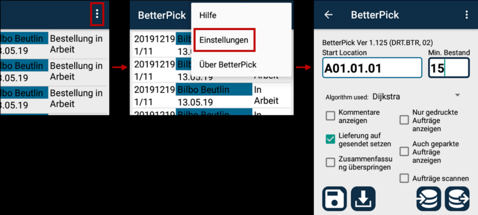 BetterPick Einstellungen