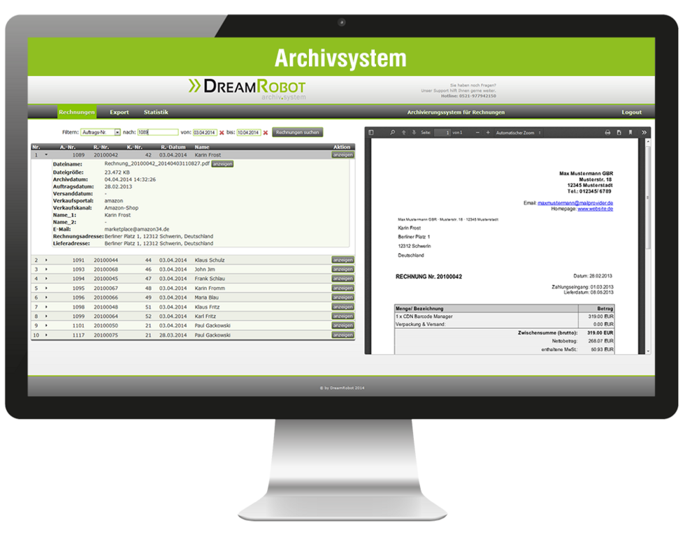 DreamRobot Archivsystem