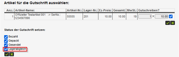 Gutschriften