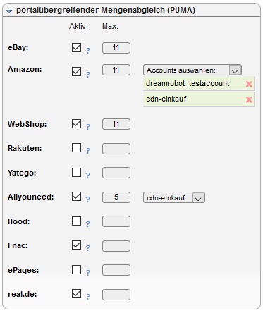 Portalübergreifender Mengenabgleich in DreamRobot