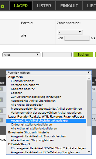 Der Portale-Lister in DreamRobot