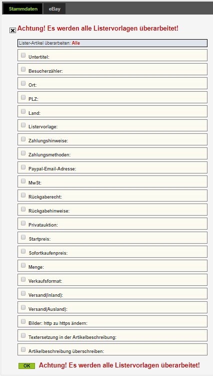 Globale Überarbeitung