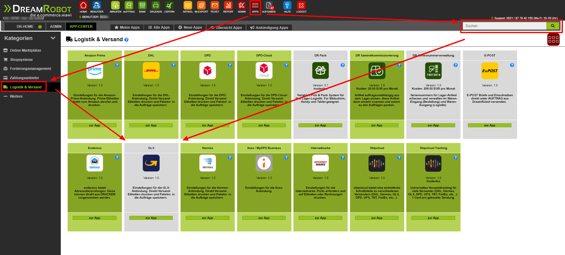GLS App im DR-App Center