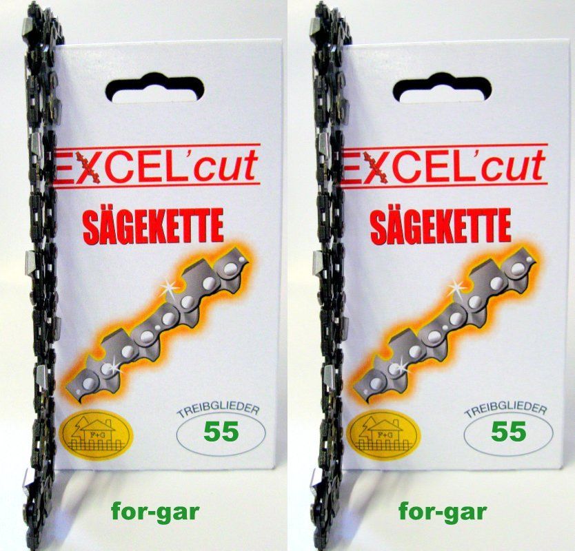 3//8/"// 55 TG Stihl Husqvarna Fuxtec Einhell Florabest Grizzly 2x Sägekette 1,3